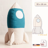 Spielzeug Schnittmuster - Rakete aus Stoff - 30 x 18 cm