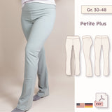 Mid-Rise Leggings mit Foldover-Bund und Flared Leg (Schnittmuster) – Petite Plus Gr. 30-48