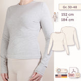 Longsleeve mit Rundhalsausschnitt (Slim Fit) – Damen Schnittmuster – Gr. 30–48