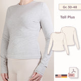 Longsleeve mit Rundhalsausschnitt (Slim Fit) – Tall-Plus Schnittmuster – Gr. 30–48