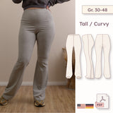 High-Waist Schlaghose mit verdecktem Gummibund – Tall / Curvy Gr. 30–48