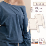 Oversized Pyjama-Shirt mit Rundhalsausschnitt – Schnittmuster (PDF) – Damen Gr. 30–48