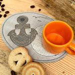 Stickdatei maritimes Mug Rug Set mit 5 ITH Designs - Sewando