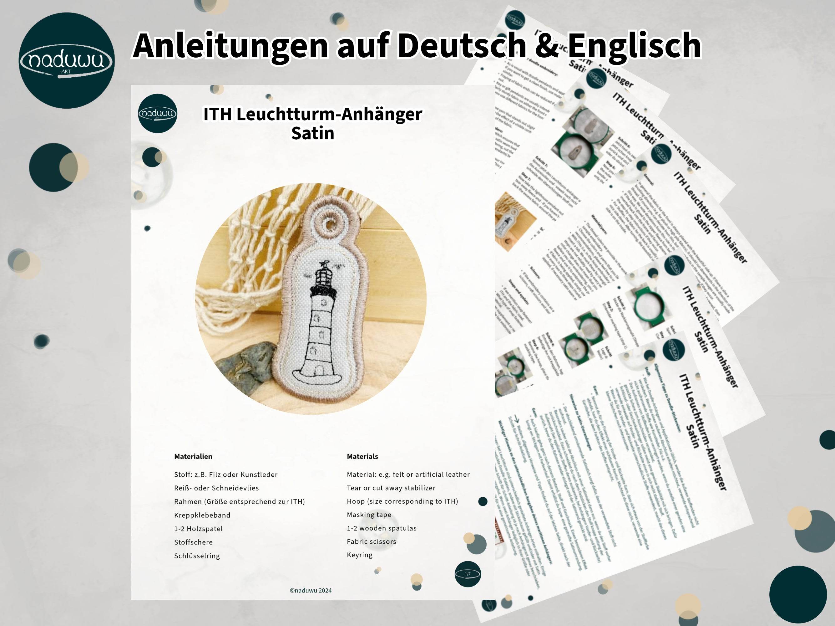 Stickdatei Leuchtturm ITH Schlüsselanhänger für 10x10 Rahmen - Sewando