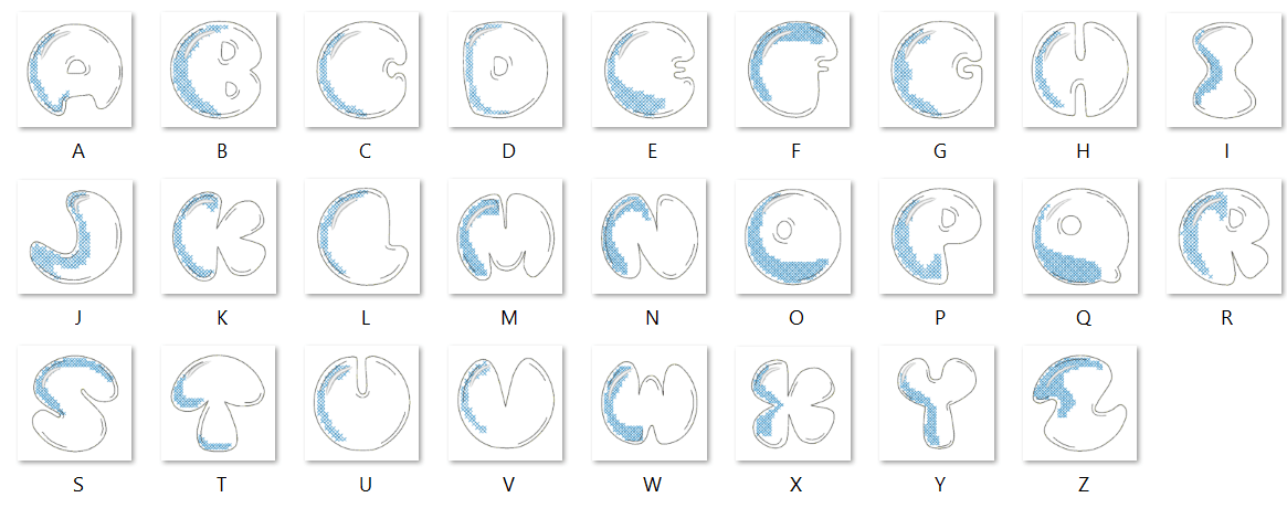Stickdatei - BUBBLE Alphabet A-Z - Sewando