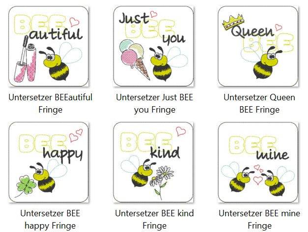 Stickdatei - Set Untersetzer BEE - Sewando