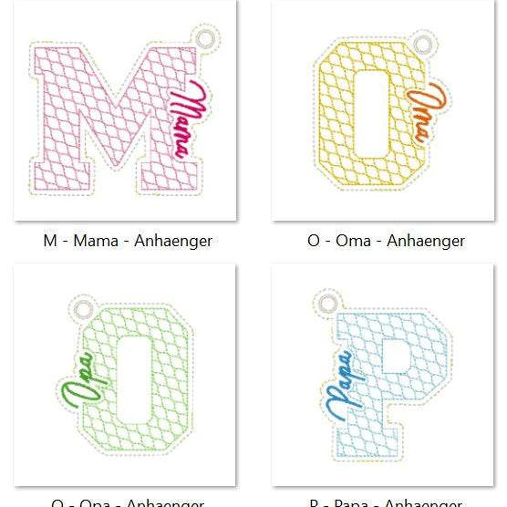 Stickdatei - Monogramme Eltern & Großeltern - Sewando