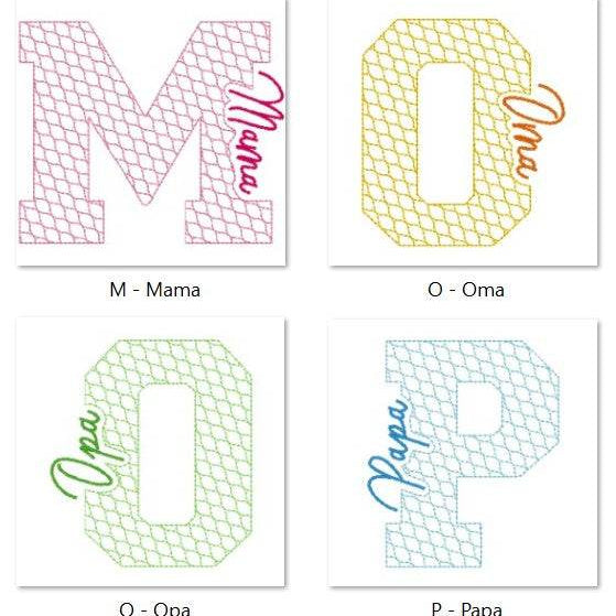 Stickdatei - Monogramme Eltern & Großeltern - Sewando