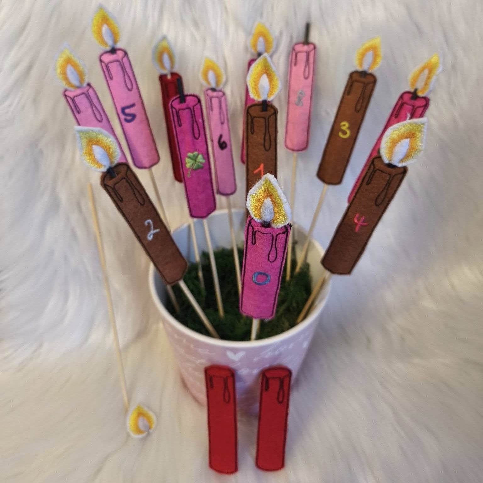 Stickdatei - ITH Geburtstagskerzen - Sewando
