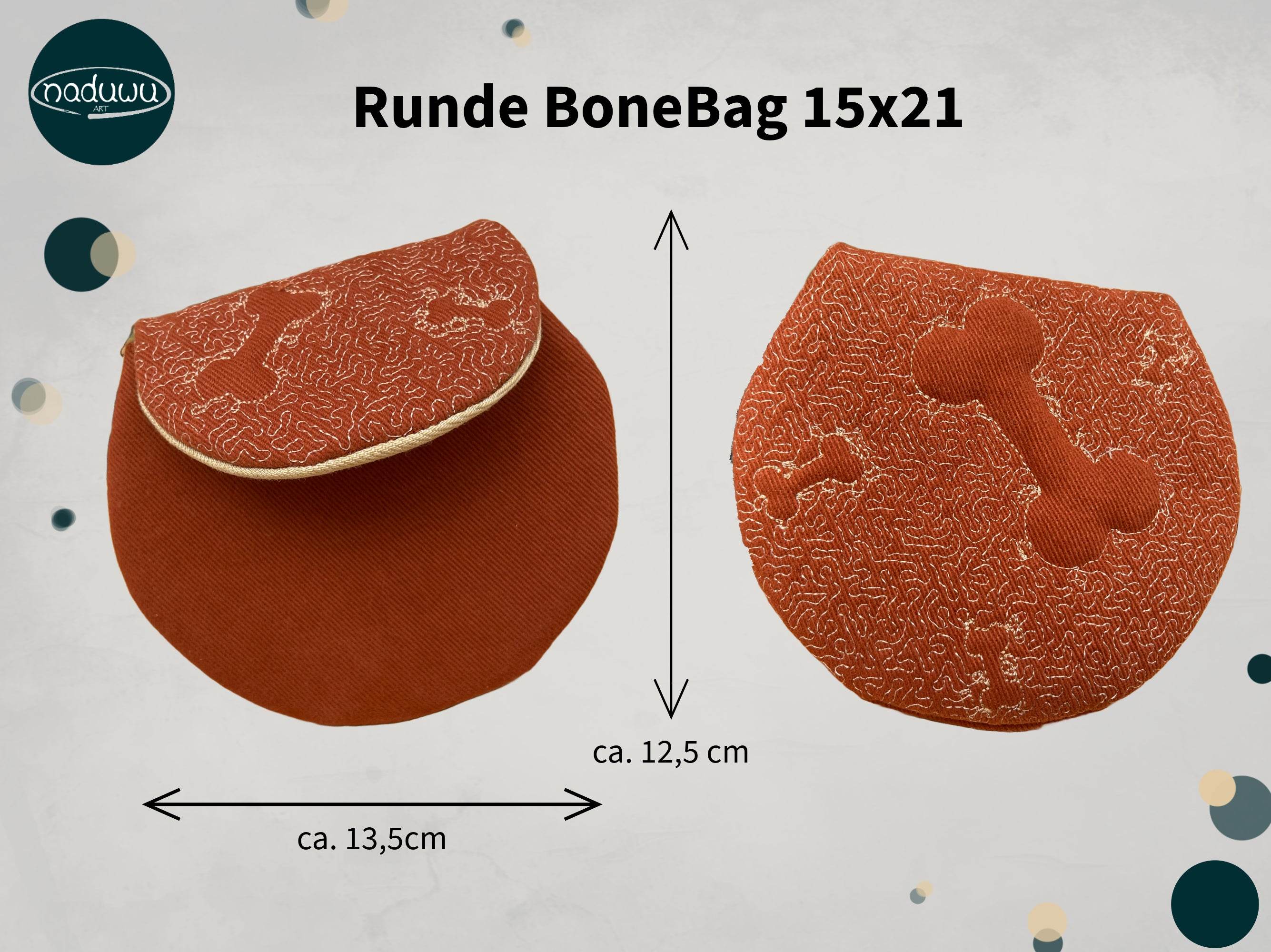 Stickdatei Tasche 15x21, ITH runde BoneBag - Sewando