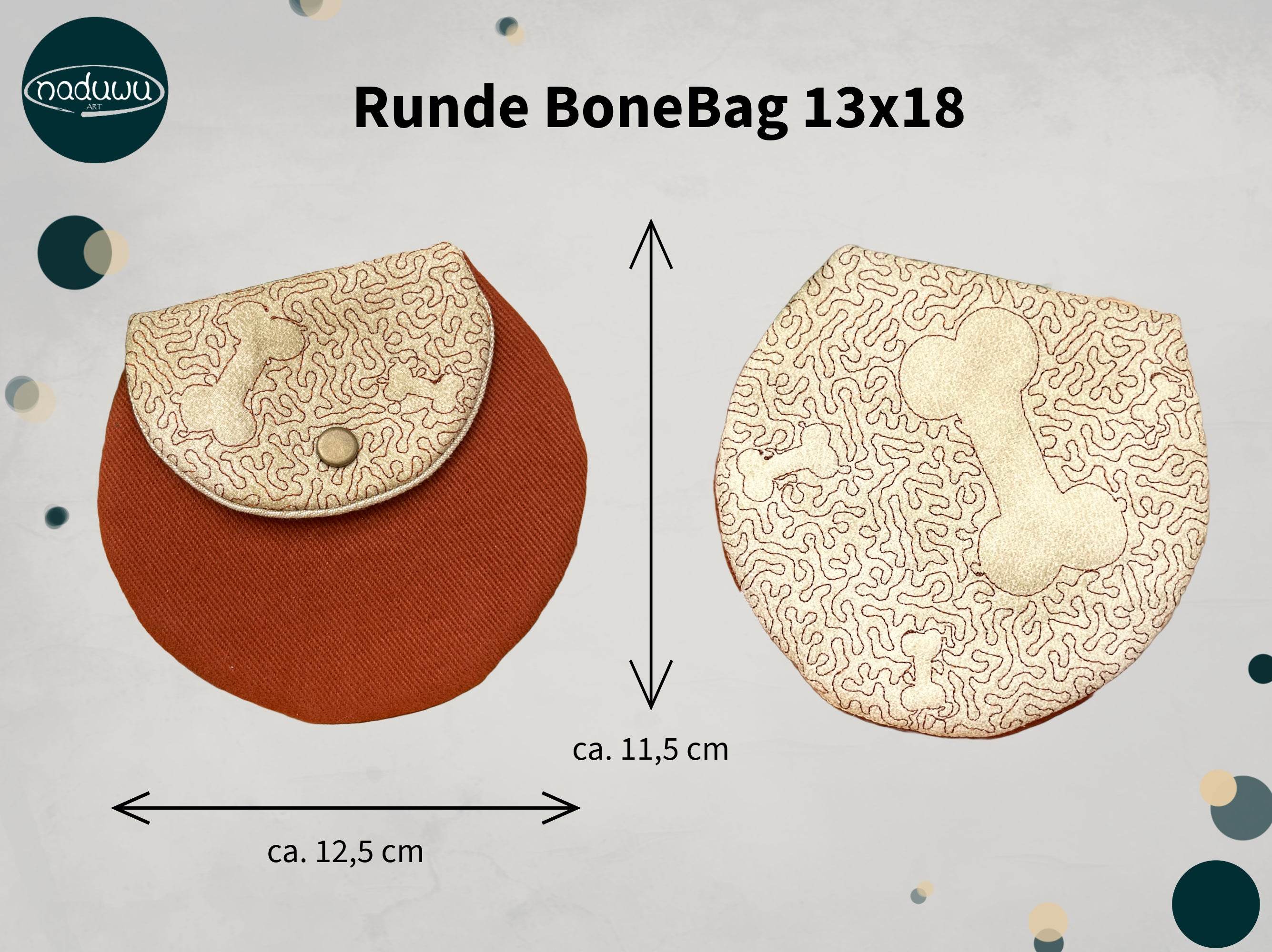 Stickdatei Tasche 13x18, ITHrunde BoneBag - Sewando