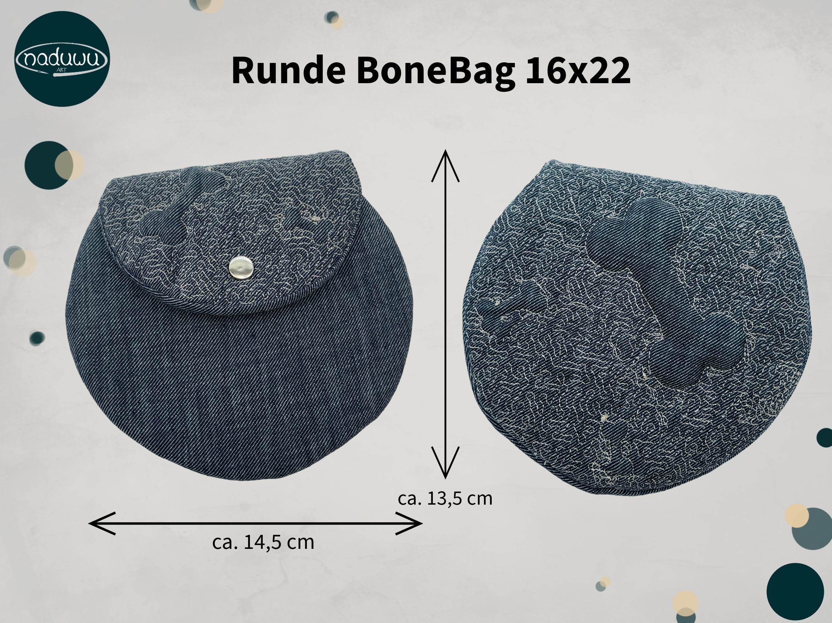 Stickdatei Tasche 16x22 In The Hoop, ITH runde BoneBag - Sewando