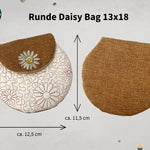 Stickdatei Tasche 13x18 mit Gänseblümchen, ITH runde Daisy Bag - Sewando