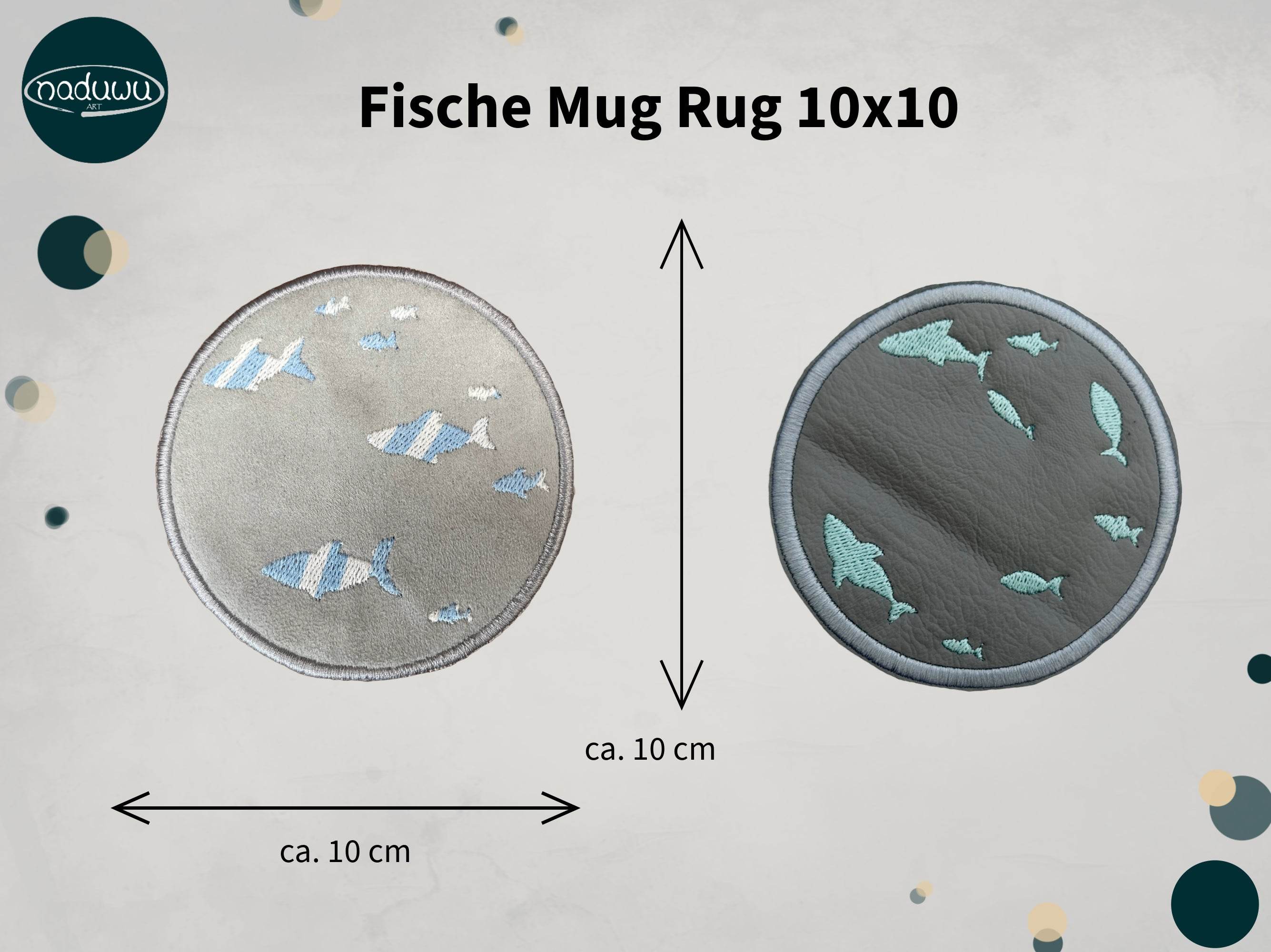 Stickdatei Mug Rug Fisch 10x10 ITH - Sewando