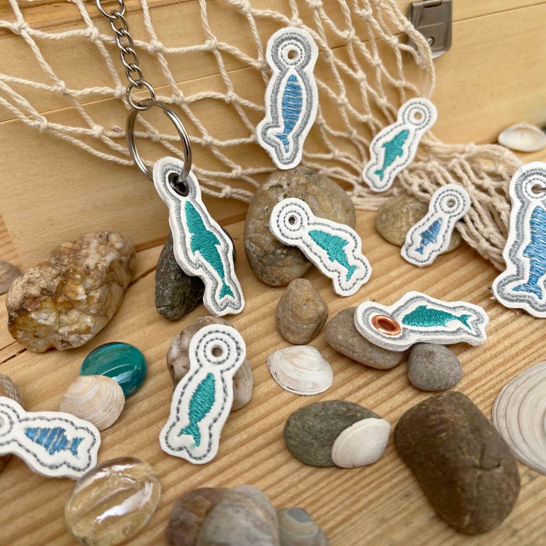 Stickdatei Fische Mini-Anhänger für 10x10 Rahmen - Sewando