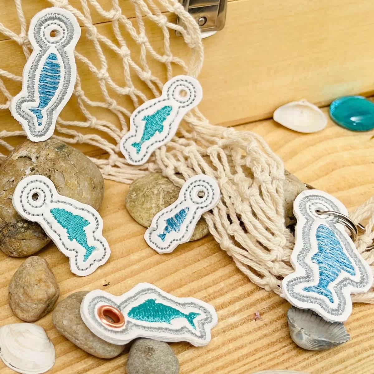 Stickdatei Fische Mini-Anhänger für 10x10 Rahmen - Sewando