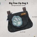 Stickdatei Tasche Big Paw 13x18, In The Hoop Bag mit 3 Reißverschlusstaschen - Sewando