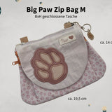Stickdatei Tasche Big Paw 15x21, In The Hoop Bag mit 3 Reißverschlusstaschen - Sewando