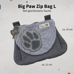 Stickdatei Tasche Big Paw 16x23, In The Hoop Bag mit 3 Reißverschlusstaschen - Sewando