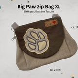 Stickdatei Tasche Big Paw 18x25, In The Hoop Bag mit 3 Reißverschlusstaschen - Sewando