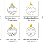 Stickdatei - 8 Christbaumkugeln personalisierbar - Sewando