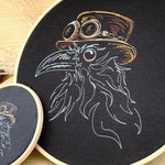 Steampunk Rabe Stickdatei, Rabenvogel Scribble in 7 Größen, Stickdesign Vogel - Sewando