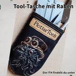 Steampunk Rabe Stickdatei, Rabenvogel Scribble in 7 Größen, Stickdesign Vogel - Sewando