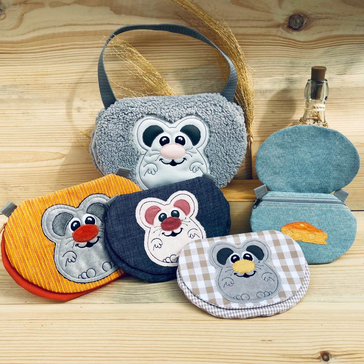 Stickdatei Tasche Set mit 5 Größen, ITH Umhängetasche - Sewando