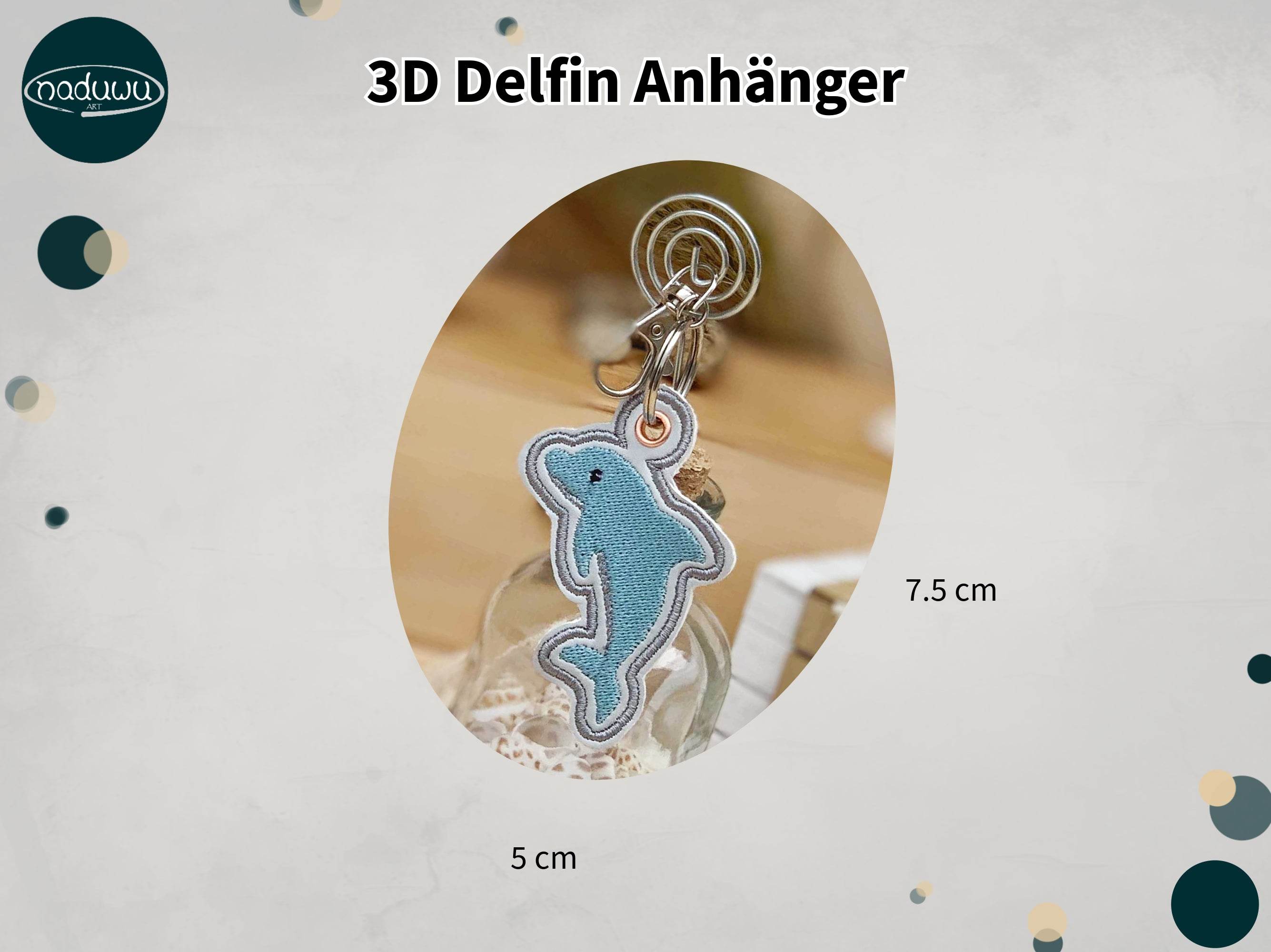 Stickdatei Delfin Anhänger für 10x10 Rahmen - Sewando
