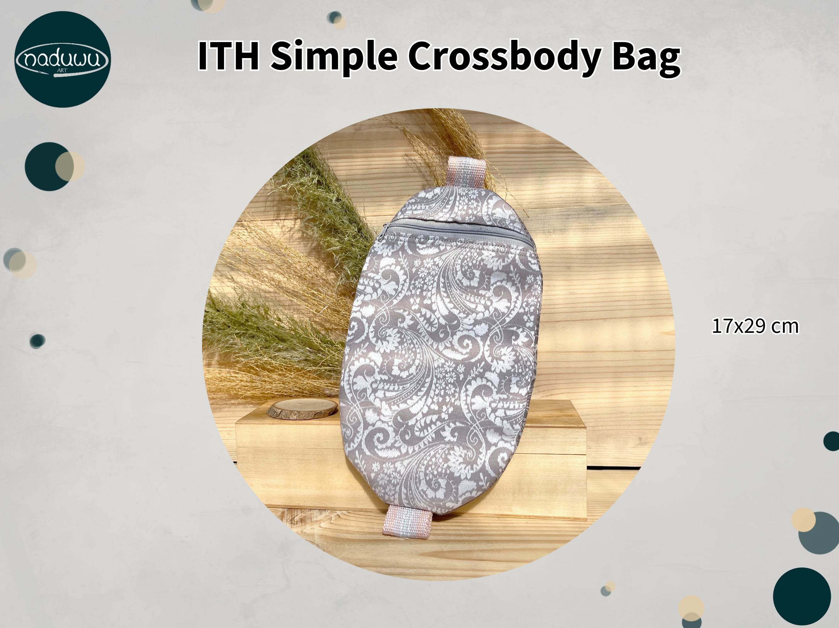 Stickdatei Crossbody Bag Simple 18x30, ITH Tasche mit Reißverschluss - Sewando