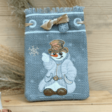 ITH Stickdatei Geschenkbeutel-Set M, L, XL, XXL mit Schneemann Applikation - Sewando