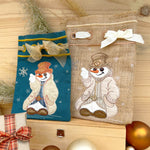 ITH Stickdatei Geschenkbeutel-Set M, L, XL, XXL mit Schneemann Applikation - Sewando