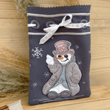 ITH Stickdatei Geschenkbeutel-Set M, L, XL, XXL mit Schneemann Applikation - Sewando