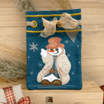 ITH Stickdatei Geschenkbeutel-Set M, L, XL, XXL mit Schneemann Applikation - Sewando