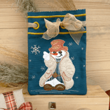 ITH Stickdatei Geschenkbeutel-Set M, L, XL, XXL mit Schneemann Applikation - Sewando