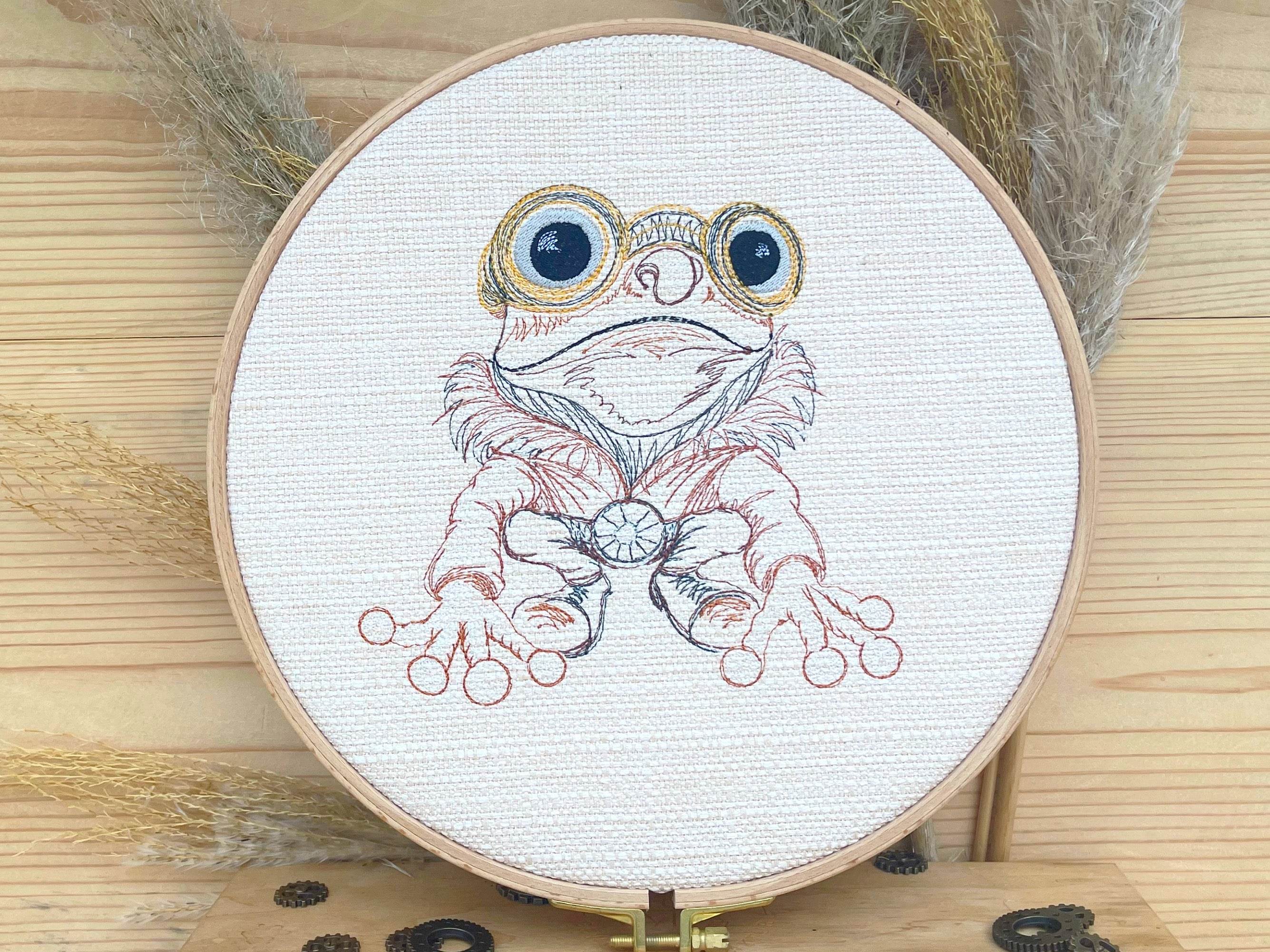 Stickdatei Steampunk Frosch Set mit 6 Größen - Sewando