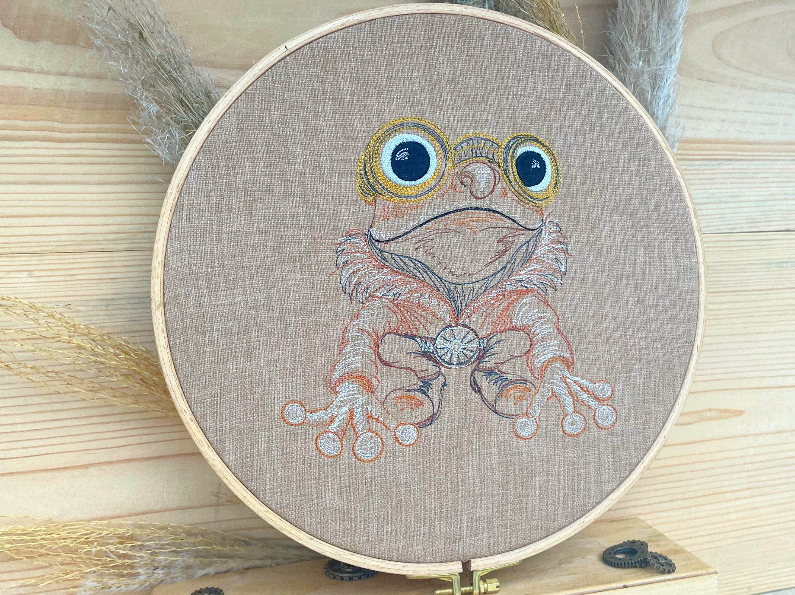 Stickdatei Steampunk Frosch Set mit 6 Größen - Sewando