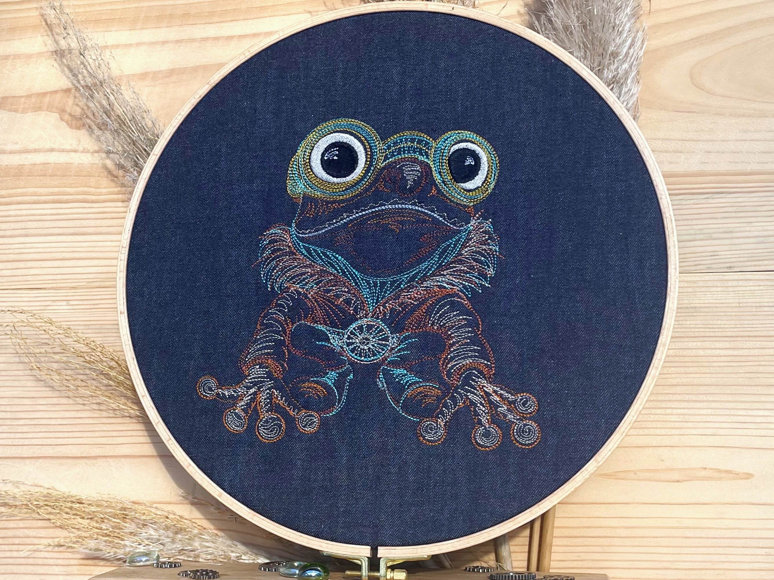 Stickdatei Steampunk Frosch Set mit 6 Größen - Sewando