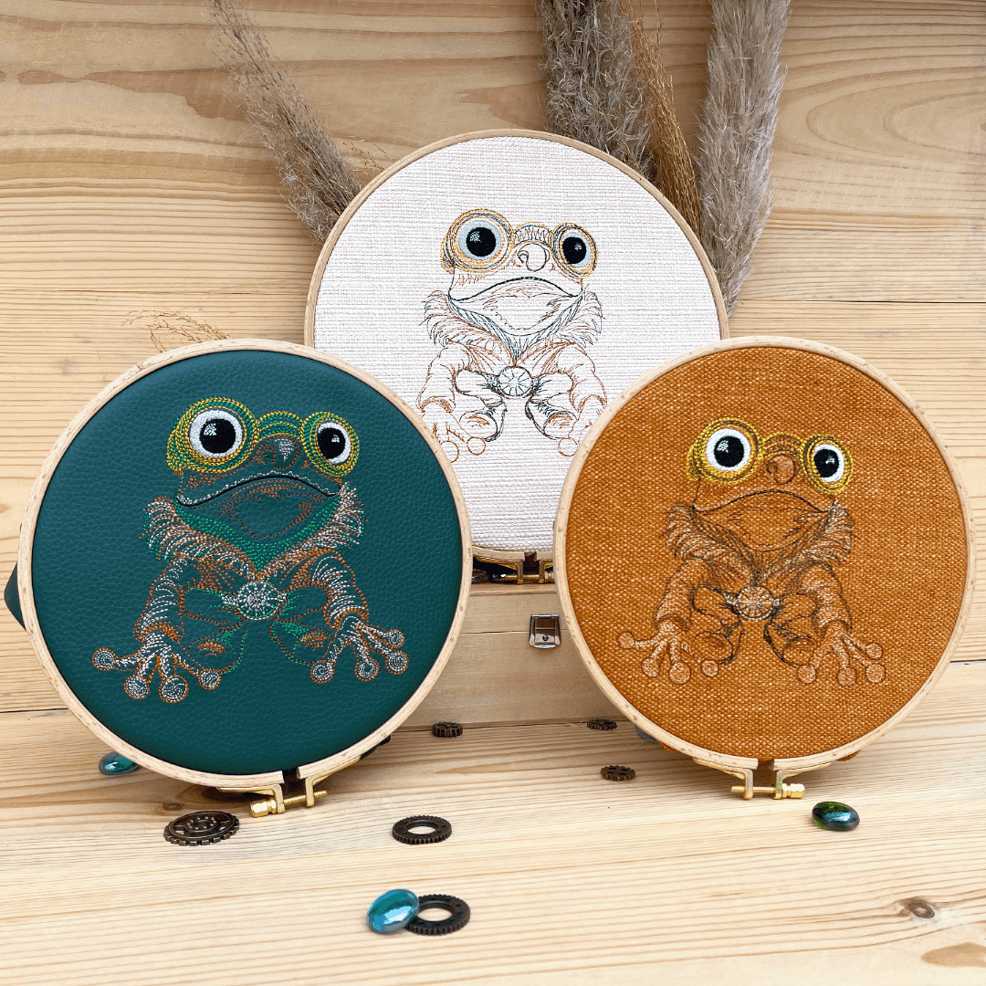 Stickdatei Steampunk Frosch Set 6 Größen - Sewando