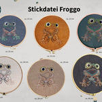 Stickdatei Steampunk Frosch Set mit 6 Größen - Sewando