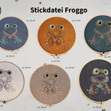 Stickdatei Steampunk Frosch Set mit 6 Größen - Sewando