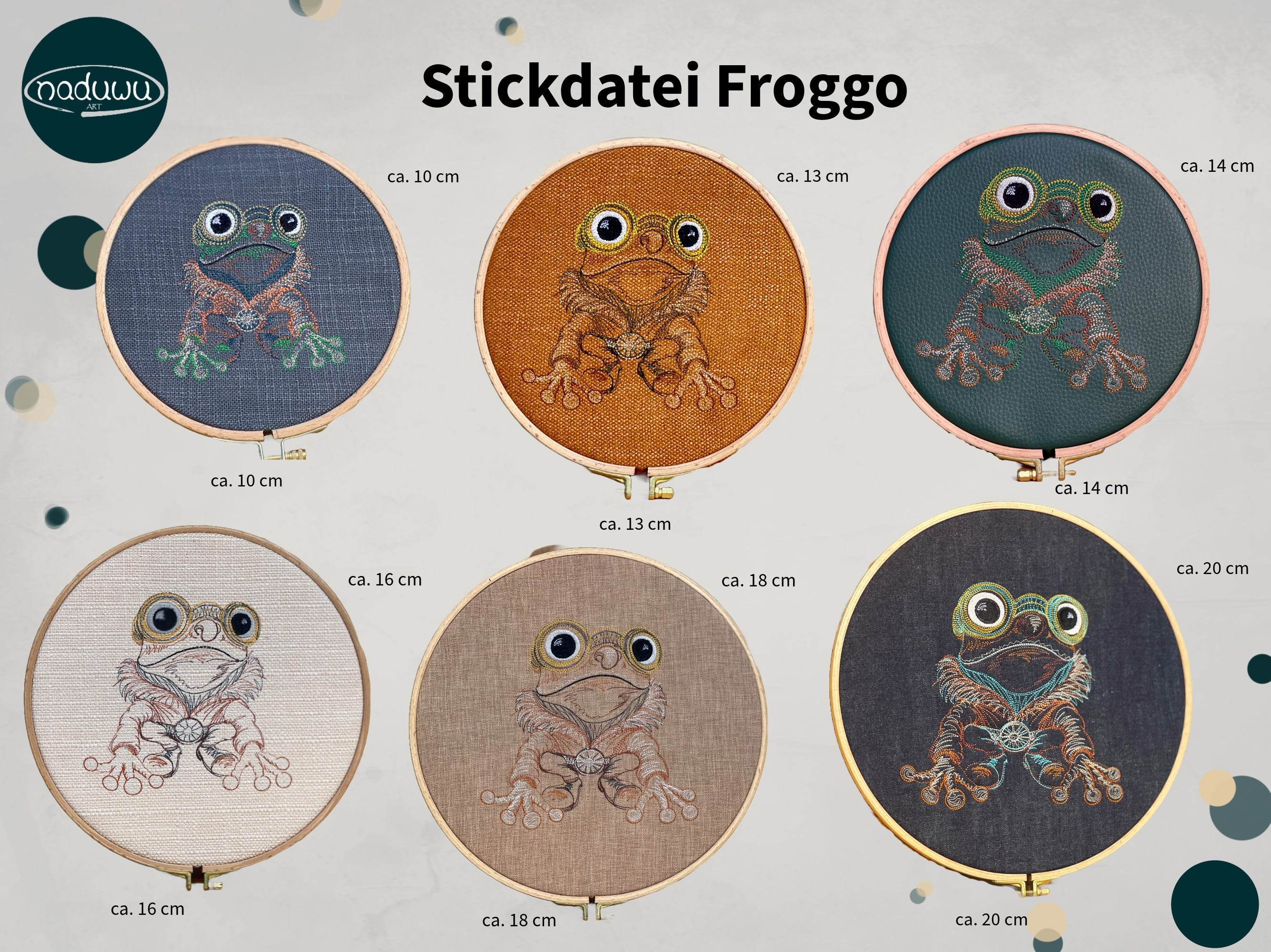 Stickdatei Steampunk Frosch Set 6 Größen - Sewando