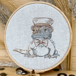 Stickdatei Echse Set 5 Größen, Bartagame Steampunk Scribble ab 13x18 Rahmen - Sewando
