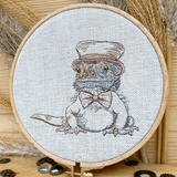 Stickdatei Echse Set 5 Größen, Bartagame Steampunk Scribble ab 13x18 Rahmen - Sewando