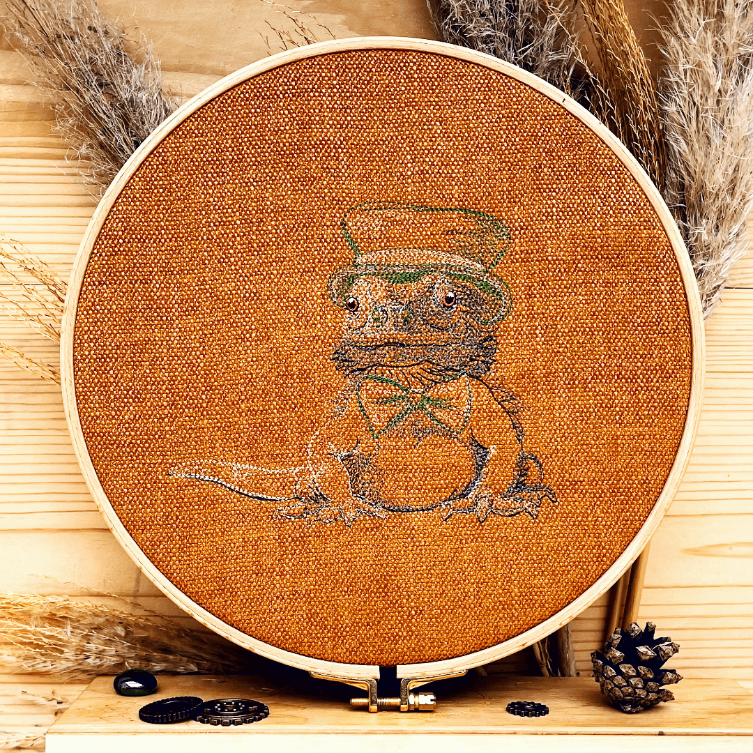 Stickdatei Echse Set 5 Größen, Bartagame Steampunk Scribble ab 13x18 Rahmen - Sewando
