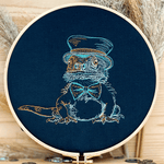 Stickdatei Echse Set 5 Größen, Bartagame Steampunk Scribble ab 13x18 Rahmen - Sewando