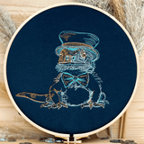 Stickdatei Echse Set 5 Größen, Bartagame Steampunk Scribble ab 13x18 Rahmen - Sewando