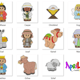 Stickdatei - Krippenfiguren für Holzspieße - Sewando