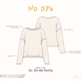 Oversized Pyjama-Shirt mit Rundhalsausschnitt – Schnittmuster (PDF) – Petite Gr. 30–48
