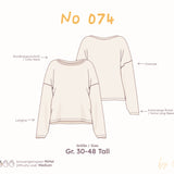 Oversized Pyjama-Shirt mit Rundhalsausschnitt – Schnittmuster (PDF) – Tall Gr. 30–48